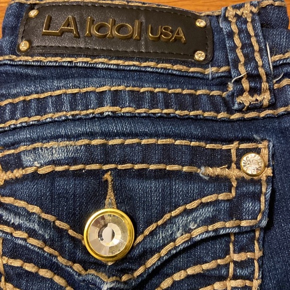 LA IDOL USA EMBELLISHED DISTRESSED SIZE 7 (W30 x L33) - Picture 3 of 11
